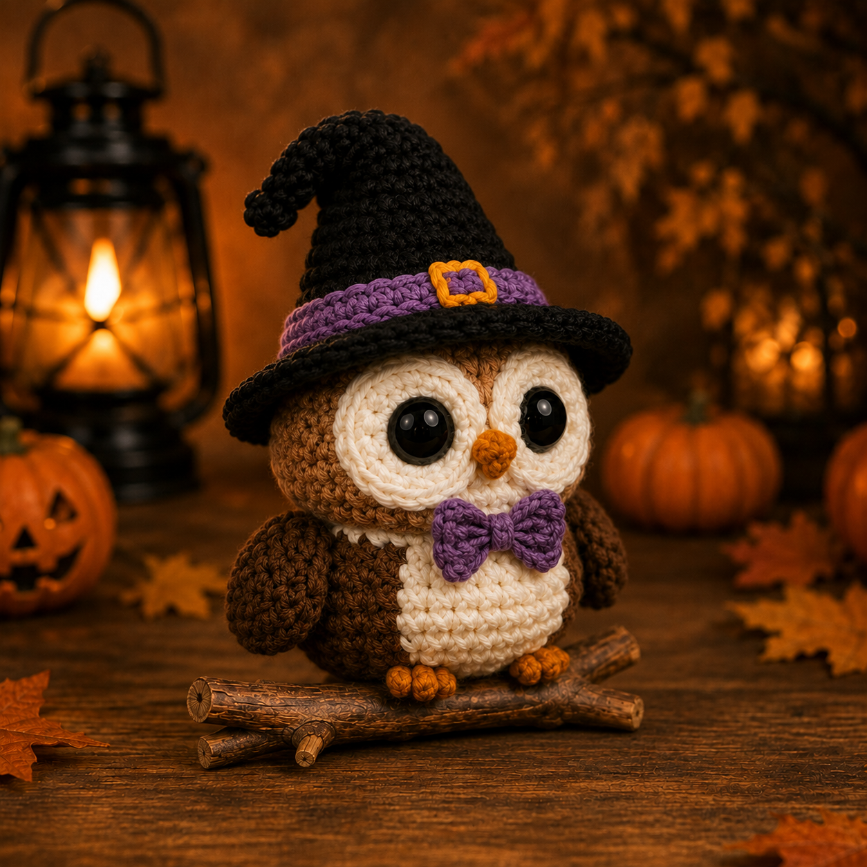 Spooky-Cute Crochet Witch Owl Plushie | Handmade Amigurumi Halloween Stuffed Animal