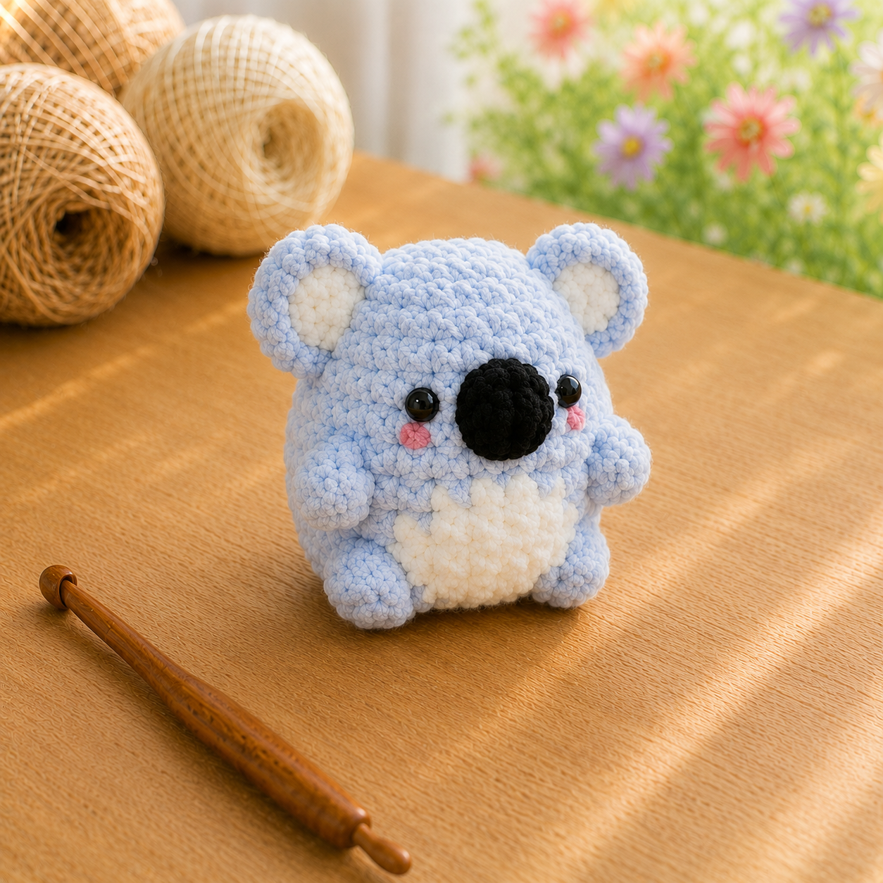 Handmade Crochet Koala Plushie Collection | Soft Velvet Amigurumi Stuffed Animal Set