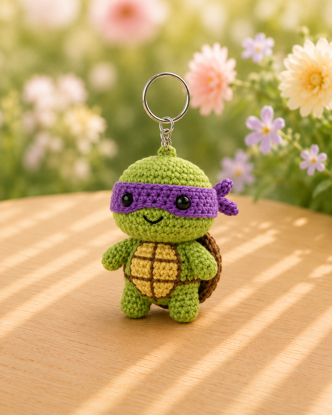 Handmade Crochet Teenage Mutant Ninja Turtles Keychain Set | Amigurumi TMNT Bag Charms