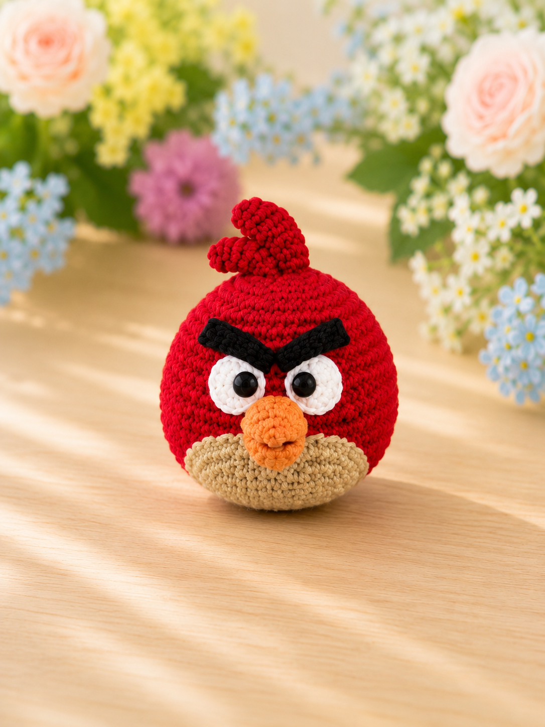 Handmade Crochet Angry Birds Plush Collection | Amigurumi Toy & Bag Charms Set