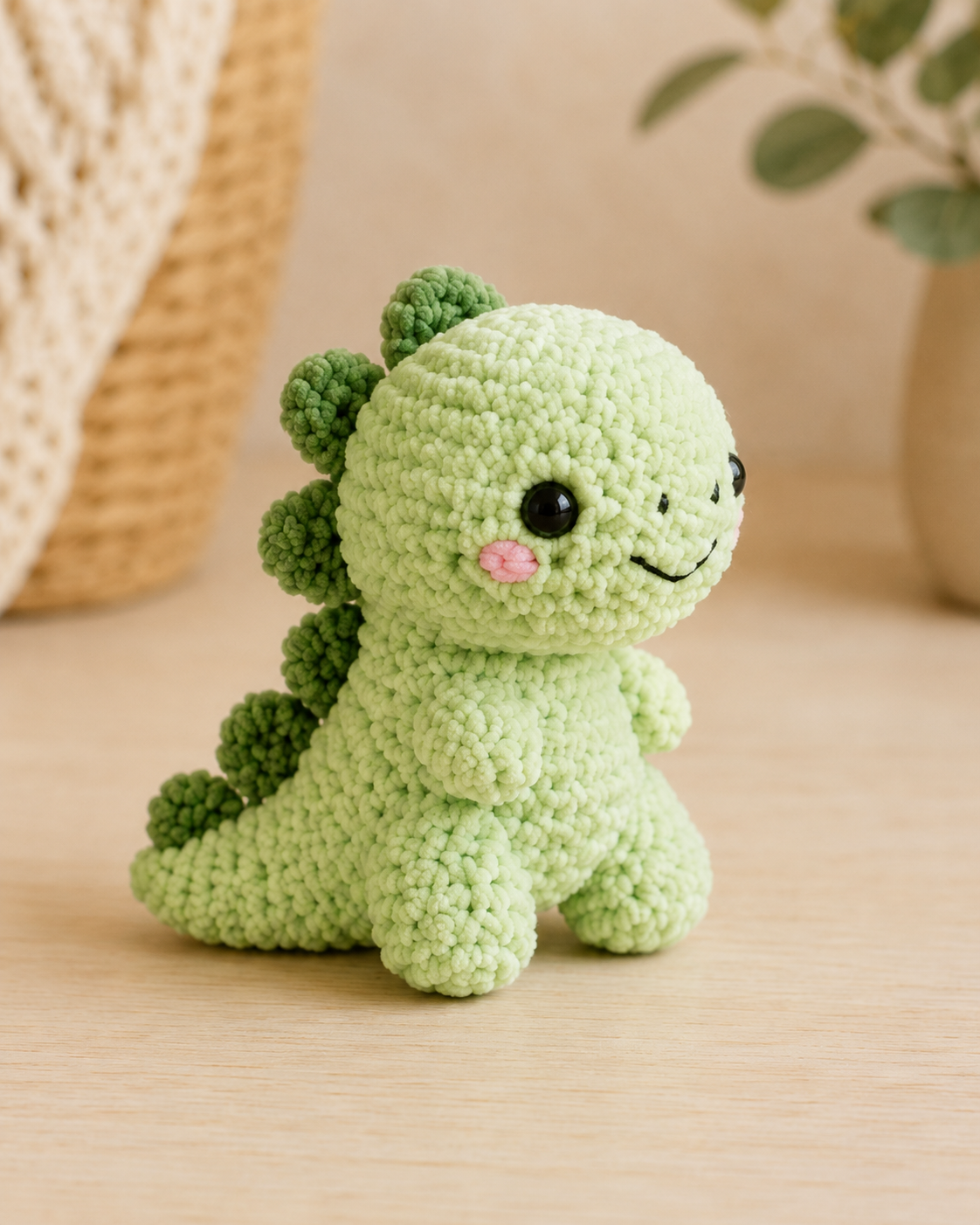 Handmade Crochet Dinosaur Plushies Collection | Soft Velvet Amigurumi Stuffed Animal Toys
