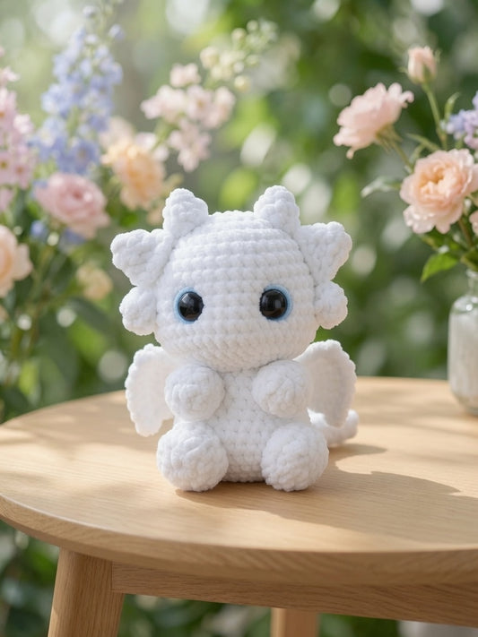 Fluffy Night & Light Dragon Plush Set | Velvet Amigurumi Couple Dragons