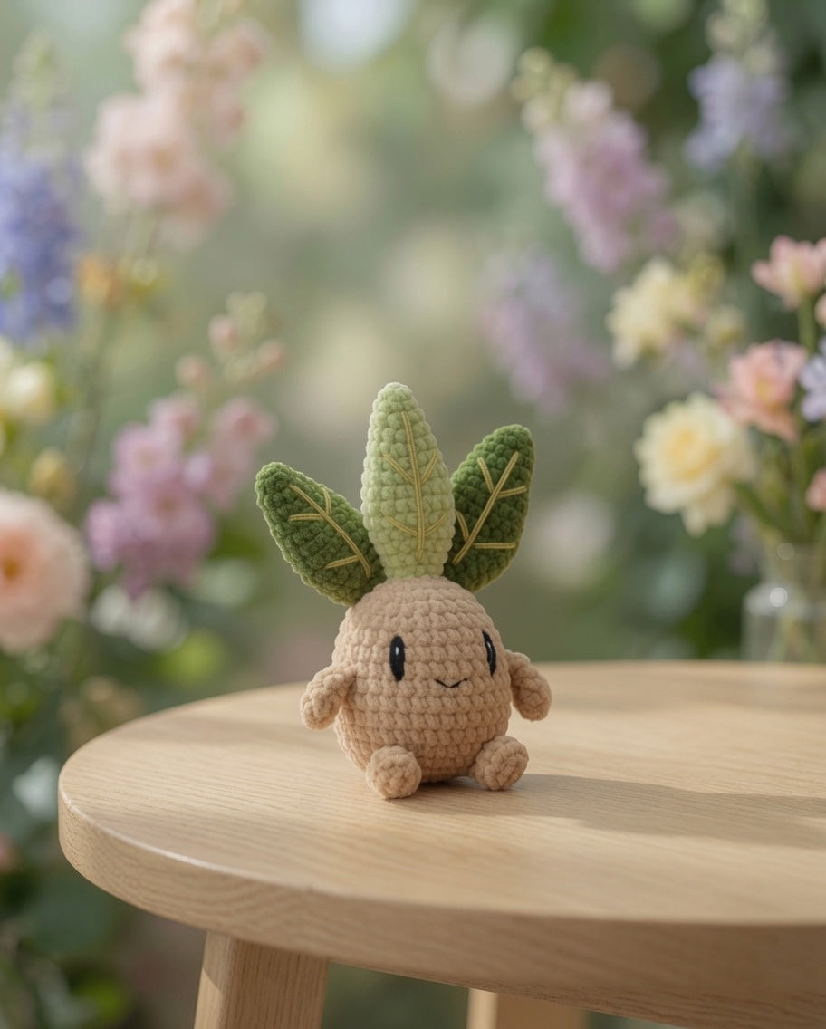 Adorable Crochet Mandrake Root Plush | Magical Plant Sprite Desk Pet
