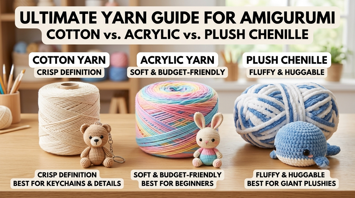 The Ultimate Yarn Guide for Amigurumi: Cotton vs. Acrylic vs. Plush Chenille