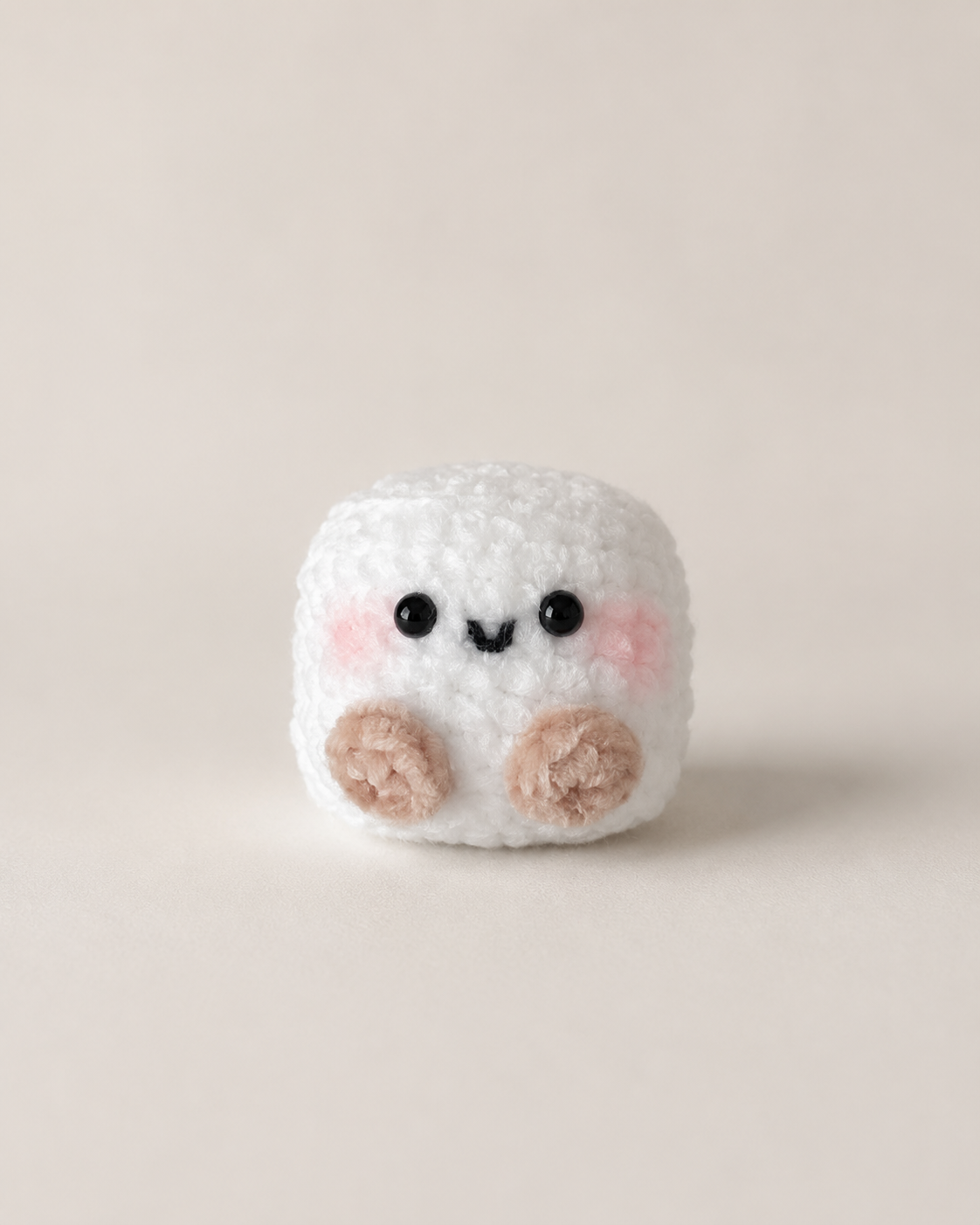 Cute Crochet Marshmallow Mochi Plush Set | Handmade Amigurumi Kawaii Desk Pet