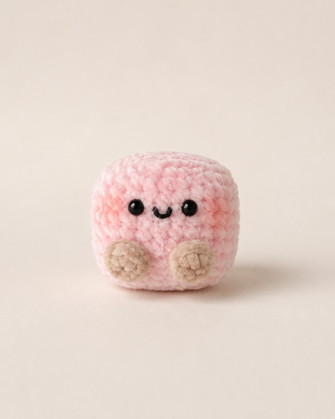 Cute Crochet Marshmallow Mochi Plush Set | Handmade Amigurumi Kawaii Desk Pet