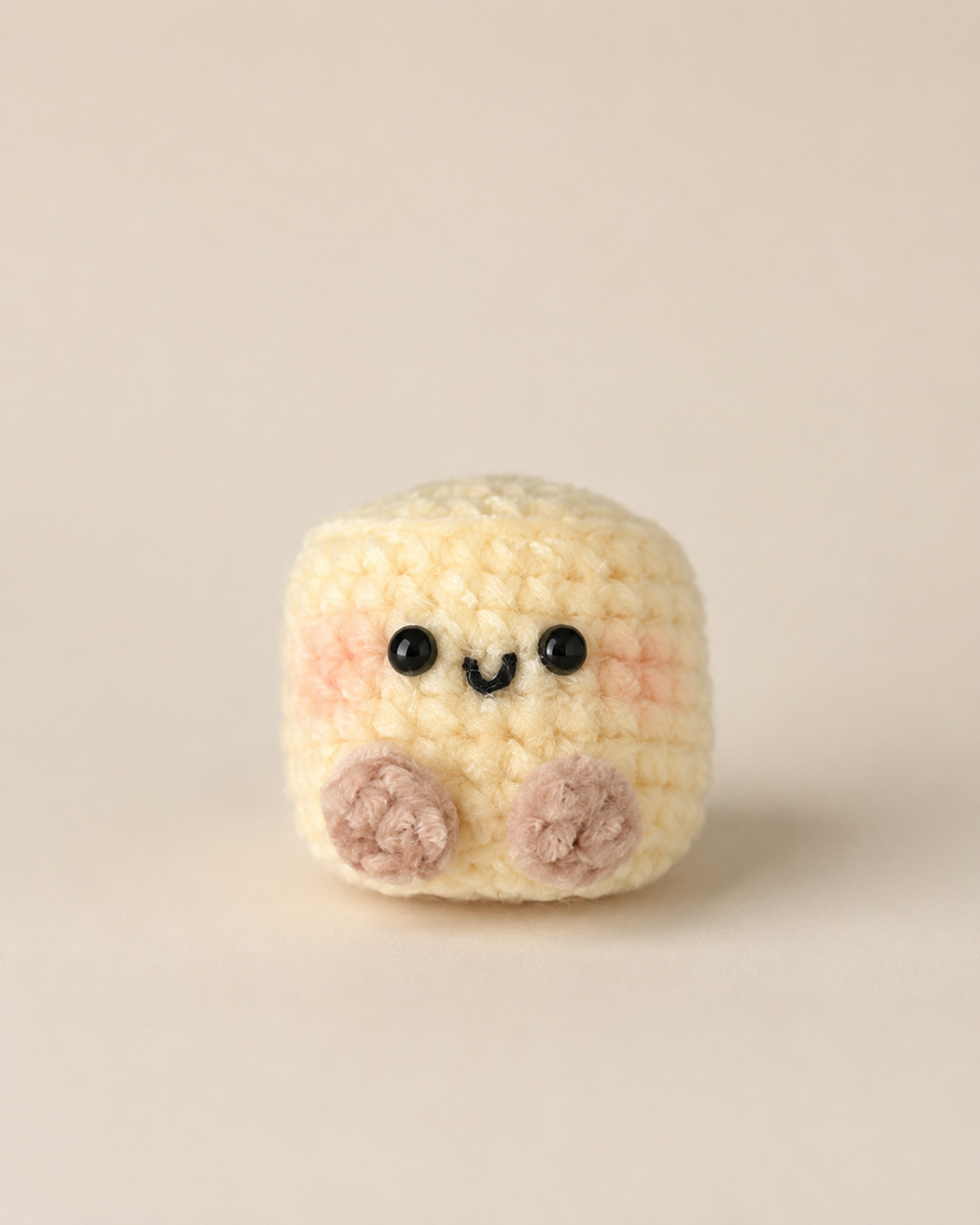 Cute Crochet Marshmallow Mochi Plush Set | Handmade Amigurumi Kawaii Desk Pet