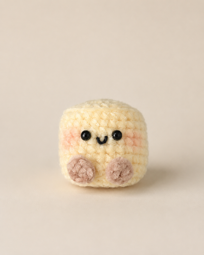 Cute Crochet Marshmallow Mochi Plush Set | Handmade Amigurumi Kawaii Desk Pet
