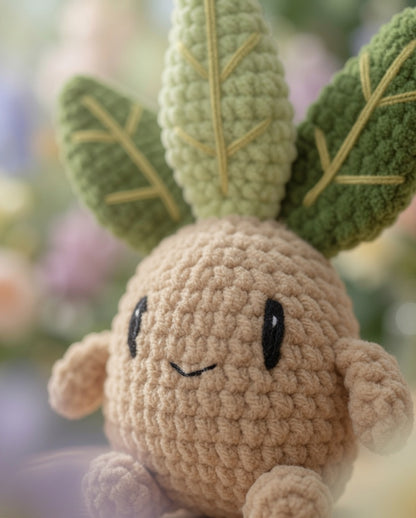 Adorable Crochet Mandrake Root Plush | Magical Plant Sprite Desk Pet