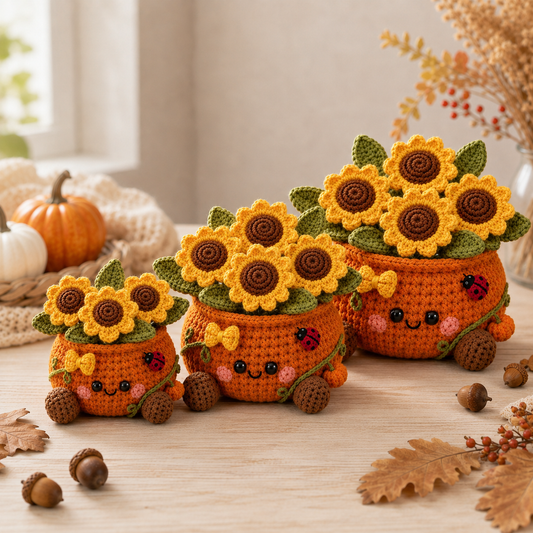 Handmade Crochet Halloween Cat in Pumpkin Car Hanging Ornament | Spooky-Cute Mirror Charm