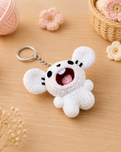 Handmade Crochet Mischievous Mouse Keychain Set | Adorable Amigurumi Bag Charms