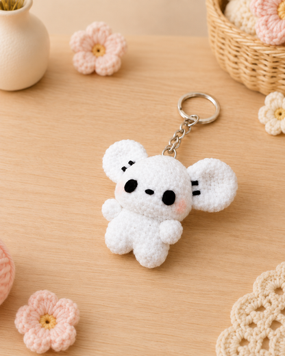 Handmade Crochet Mischievous Mouse Keychain Set | Adorable Amigurumi Bag Charms