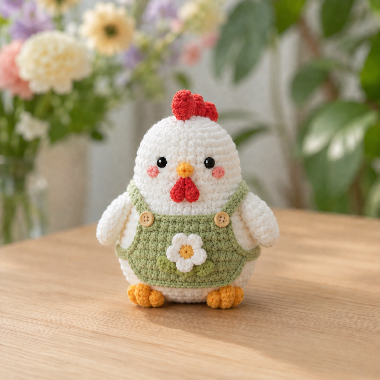 Handmade Crochet Chicken in Overalls Plushie Collection | Soft Milk Cotton Amigurumi Stuffed Animal