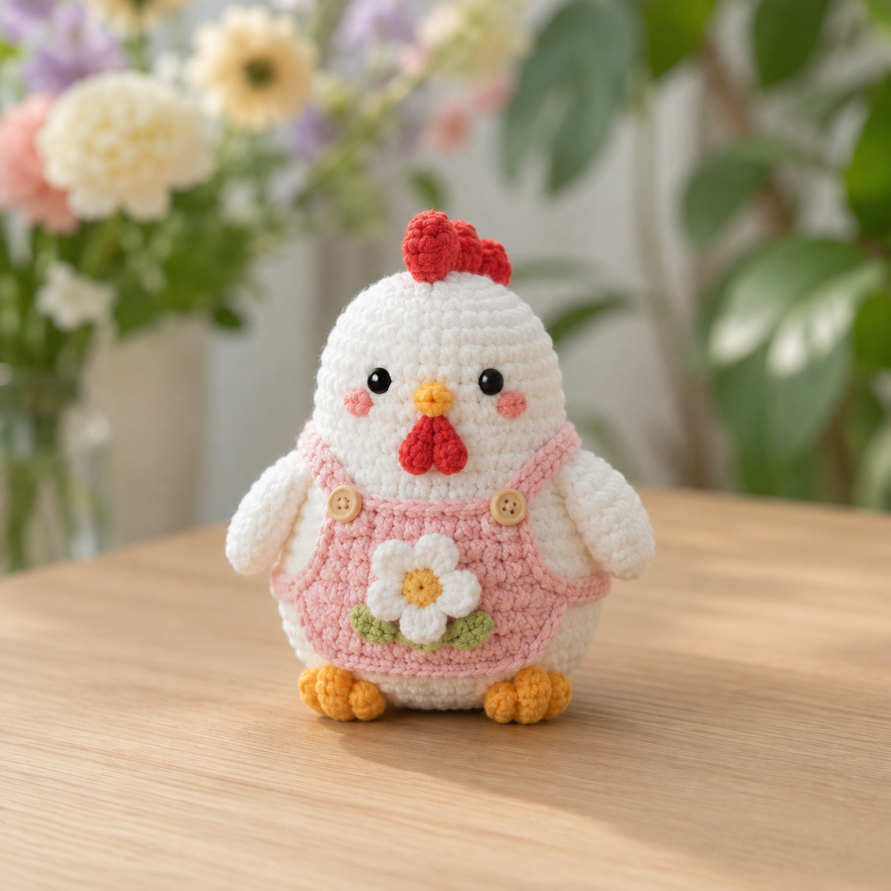 Handmade Crochet Chicken in Overalls Plushie Collection | Soft Milk Cotton Amigurumi Stuffed Animal