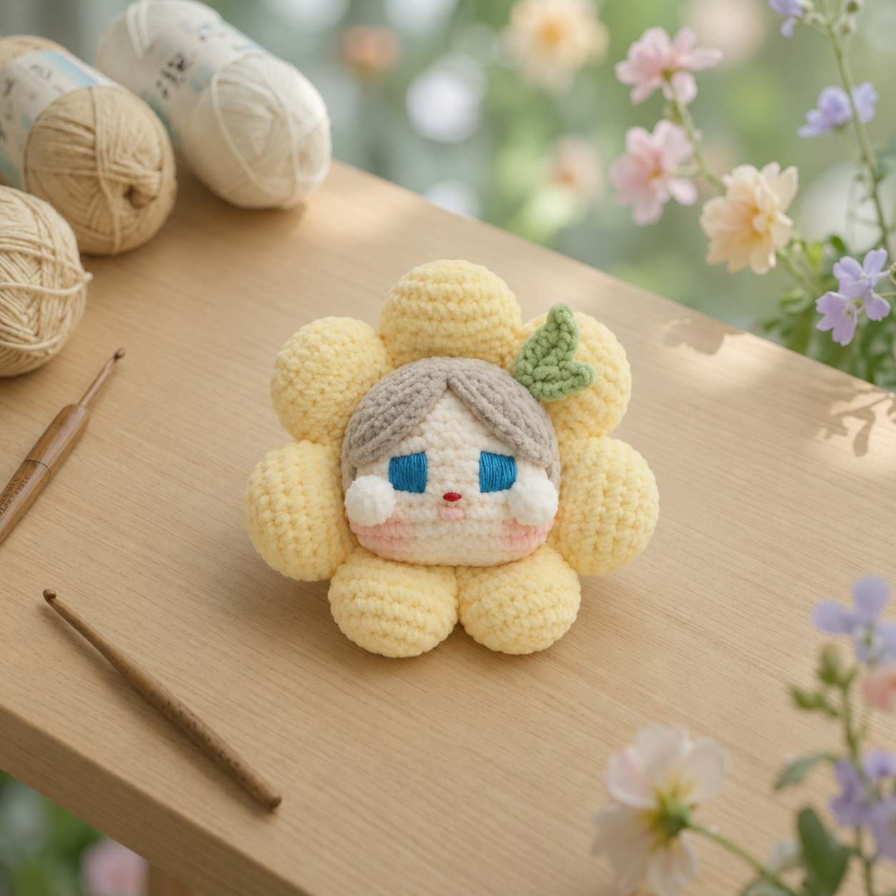 Handmade Crochet Flower Doll Plushie Collection | Soft Velvet Amigurumi Floral Fairy Toy