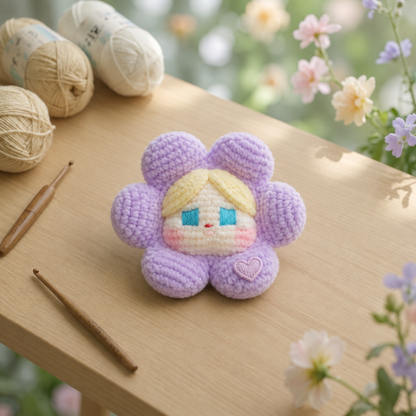 Handmade Crochet Flower Doll Plushie Collection | Soft Velvet Amigurumi Floral Fairy Toy