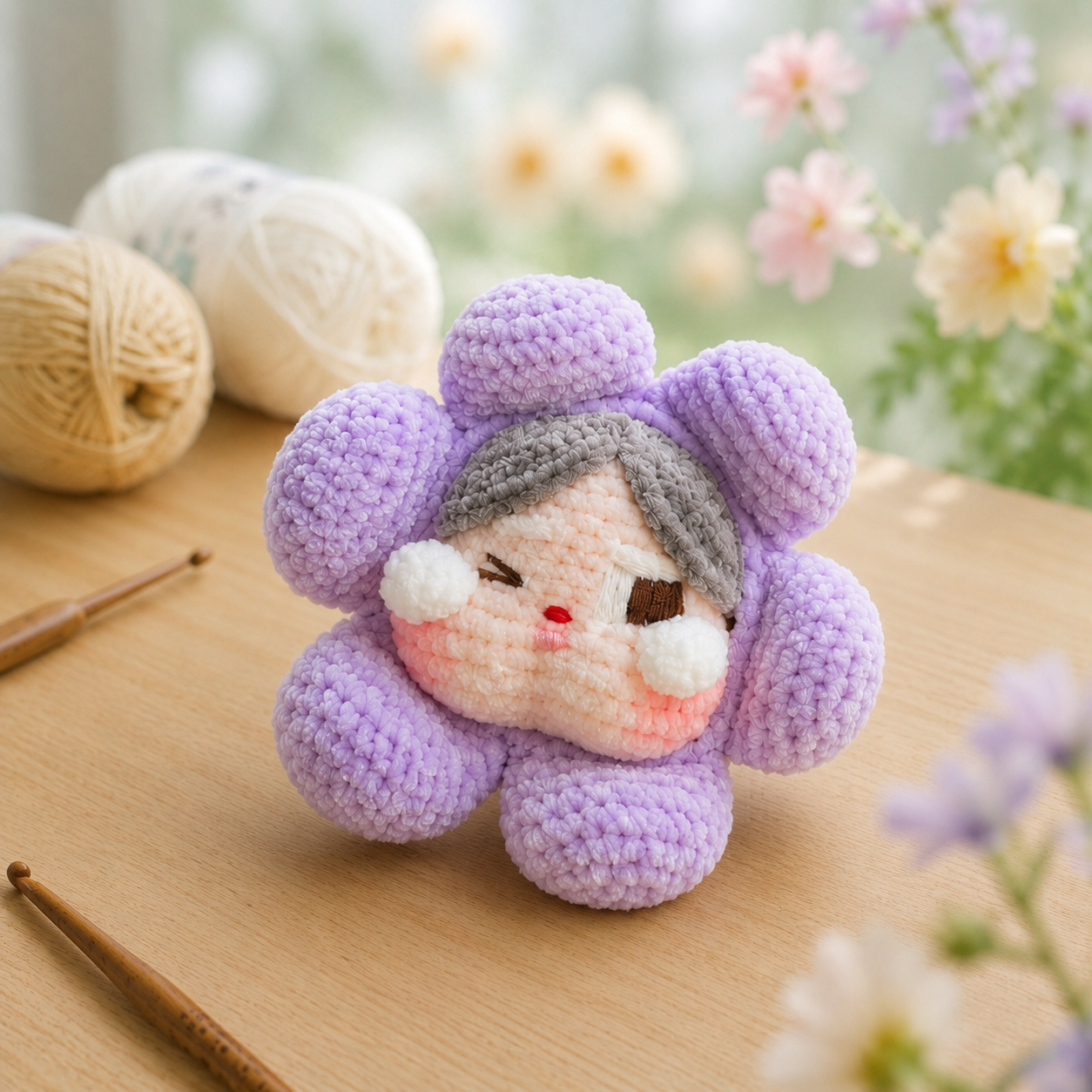 Handmade Crochet Flower Doll Plushie Collection | Soft Velvet Amigurumi Floral Fairy Toy