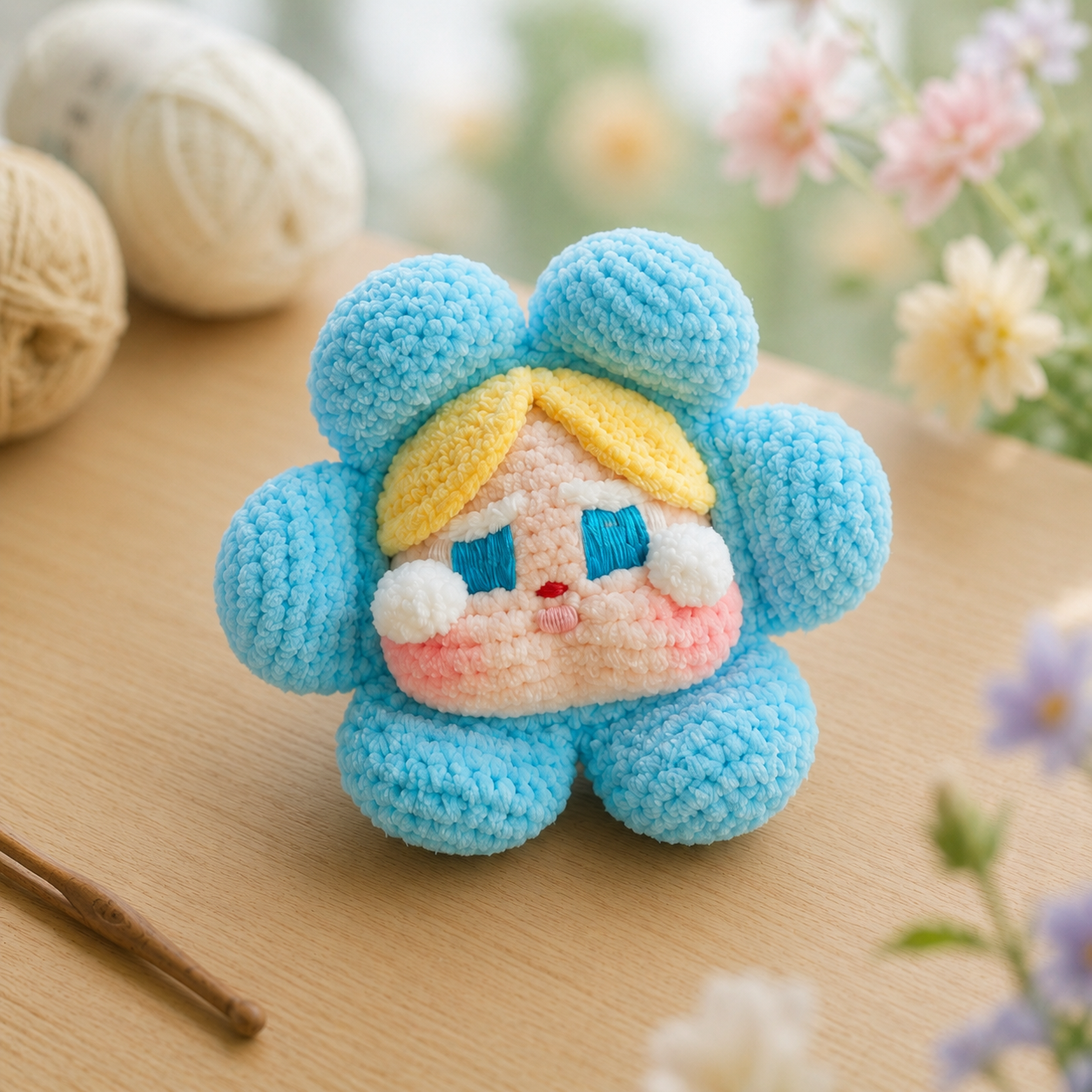 Handmade Crochet Flower Doll Plushie Collection | Soft Velvet Amigurumi Floral Fairy Toy