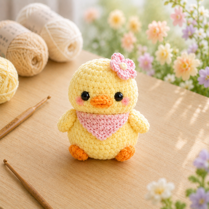 Handmade Crochet Spring Duckling Plushie Collection | Soft Milk Cotton Amigurumi Stuffed Animal