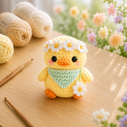 Handmade Crochet Spring Duckling Plushie Collection | Soft Milk Cotton Amigurumi Stuffed Animal