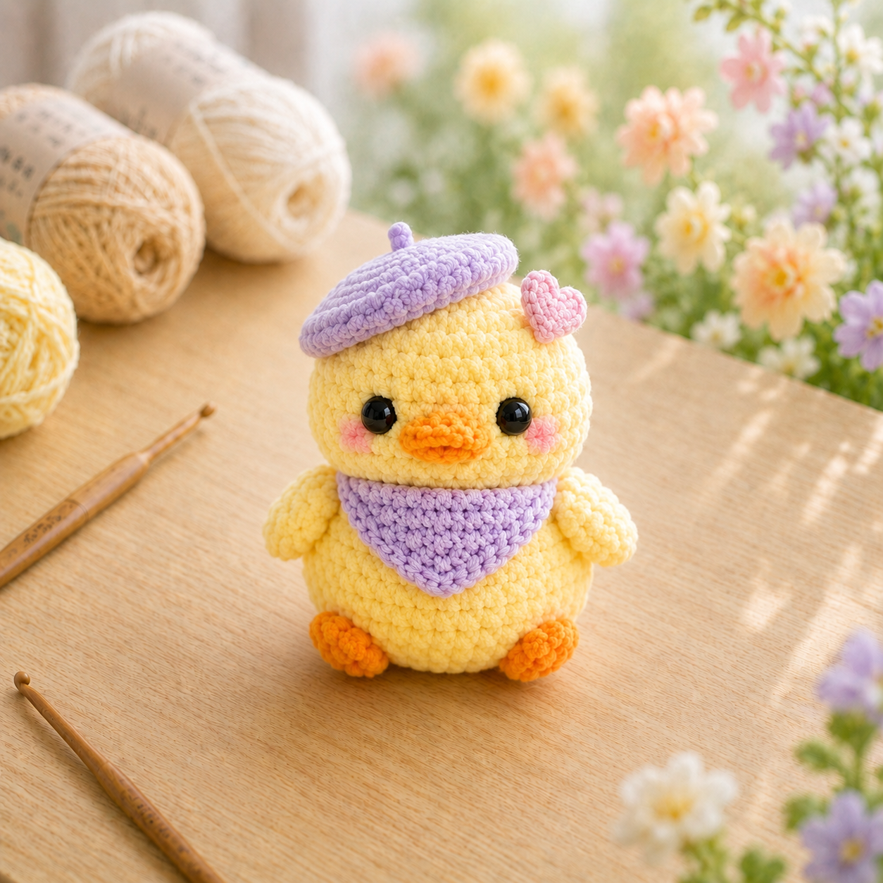 Handmade Crochet Spring Duckling Plushie Collection | Soft Milk Cotton Amigurumi Stuffed Animal