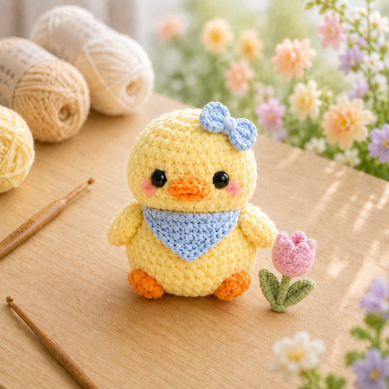 Handmade Crochet Spring Duckling Plushie Collection | Soft Milk Cotton Amigurumi Stuffed Animal