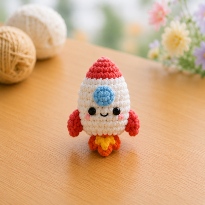 Handmade Crochet Solar System & Rocket Plushie Collection | Space Amigurumi Stuffed Toys Set