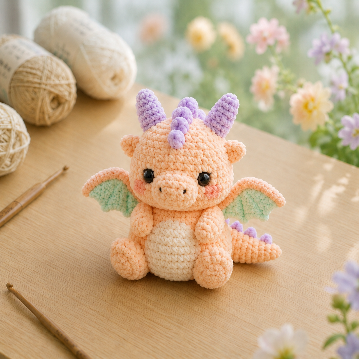 Handmade Crochet Little Dragon Plushie Collection | Soft Velvet Amigurumi Fantasy Stuffed Animal