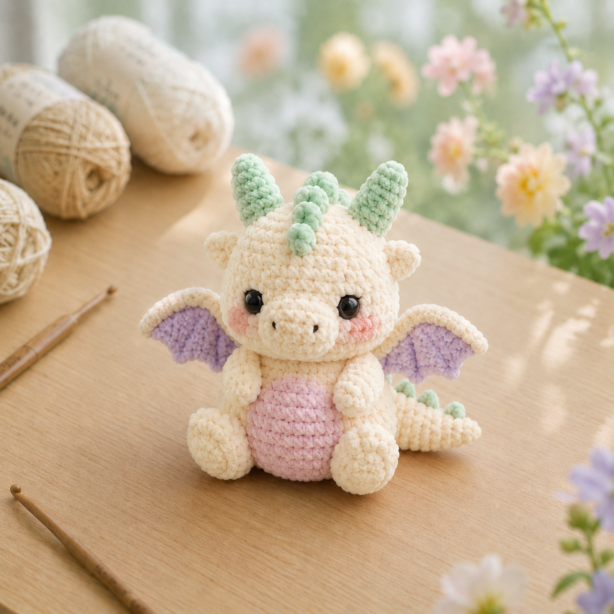 Handmade Crochet Little Dragon Plushie Collection | Soft Velvet Amigurumi Fantasy Stuffed Animal