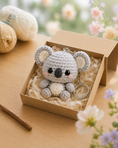 Handmade Crochet Koala Keychain | Adorable Australian Animal Bag Charm & Keyring