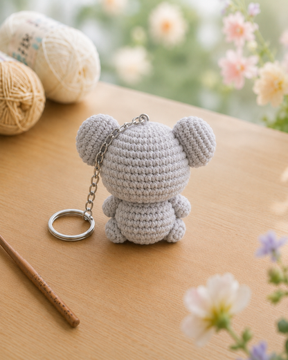 Handmade Crochet Koala Keychain | Adorable Australian Animal Bag Charm & Keyring