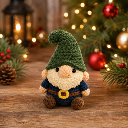 Handmade Crochet Christmas Gnome Plushie Collection | Festive Winter Amigurumi Stuffed Toy Set