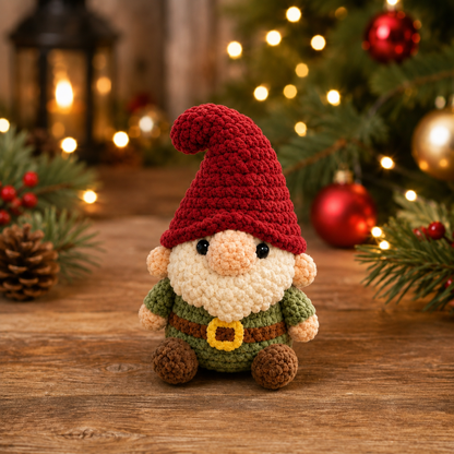 Handmade Crochet Christmas Gnome Plushie Collection | Festive Winter Amigurumi Stuffed Toy Set