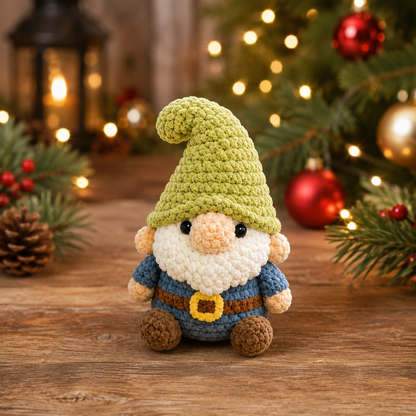 Handmade Crochet Christmas Gnome Plushie Collection | Festive Winter Amigurumi Stuffed Toy Set