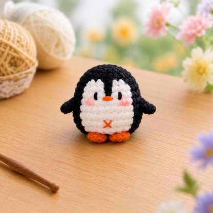 Handmade Crochet Chef Penguin Plushie Collection | Soft Milk Cotton Amigurumi Stuffed Animal Set