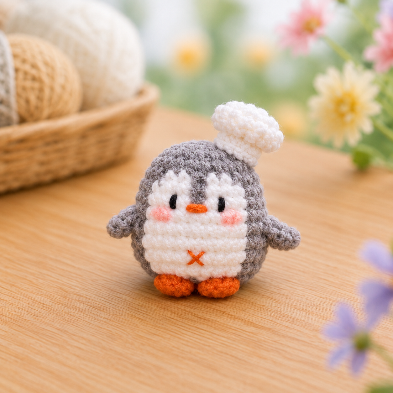 Handmade Crochet Chef Penguin Plushie Collection | Soft Milk Cotton Amigurumi Stuffed Animal Set