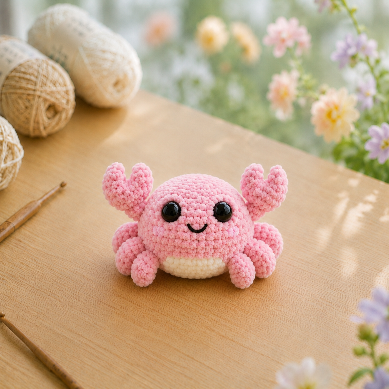 Handmade Crochet Cute Crab Plushie Collection | Soft Velvet Amigurumi Stuffed Animal Set
