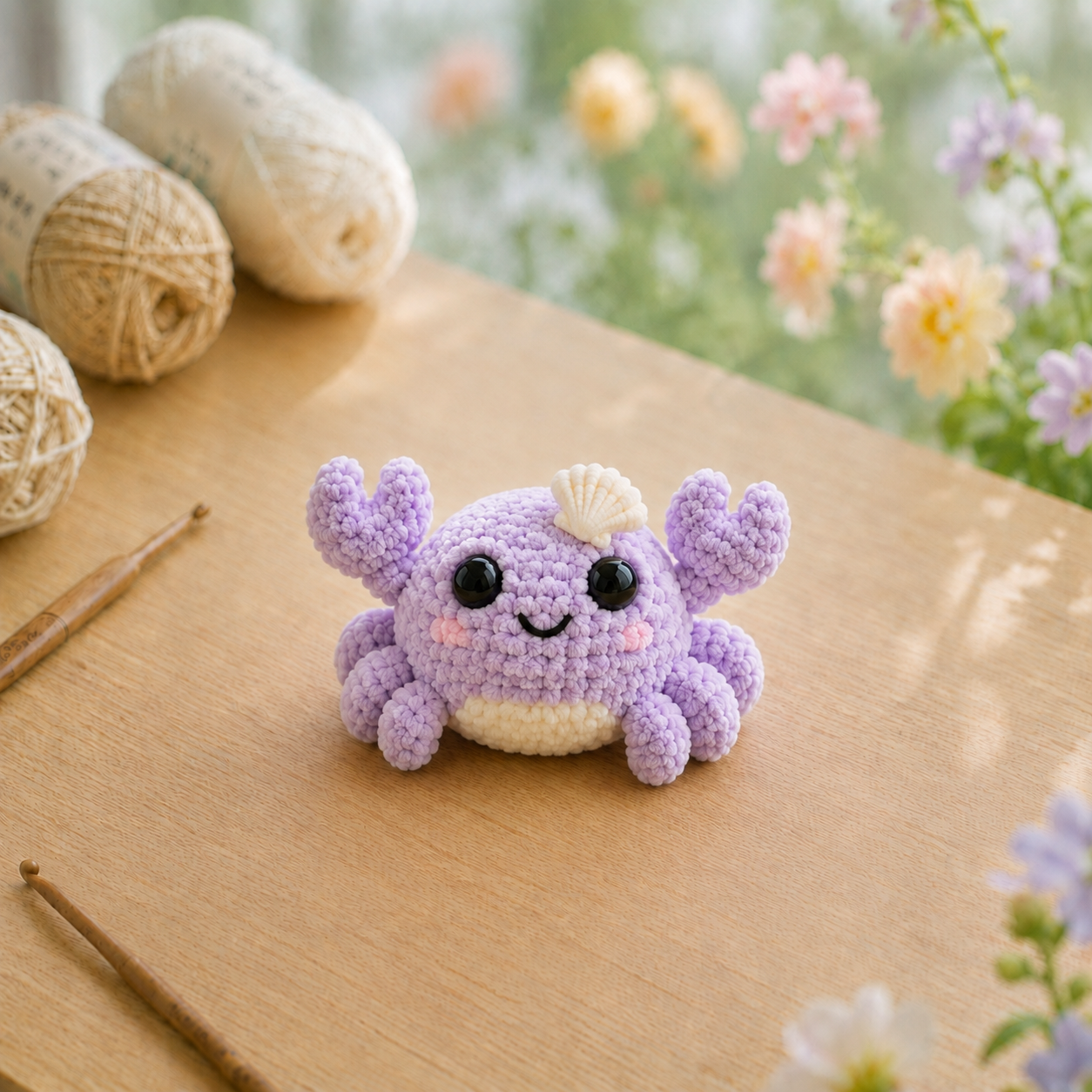 Handmade Crochet Cute Crab Plushie Collection | Soft Velvet Amigurumi Stuffed Animal Set