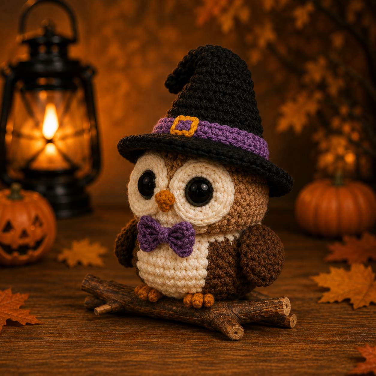 Spooky-Cute Crochet Witch Owl Plushie | Handmade Amigurumi Halloween Stuffed Animal