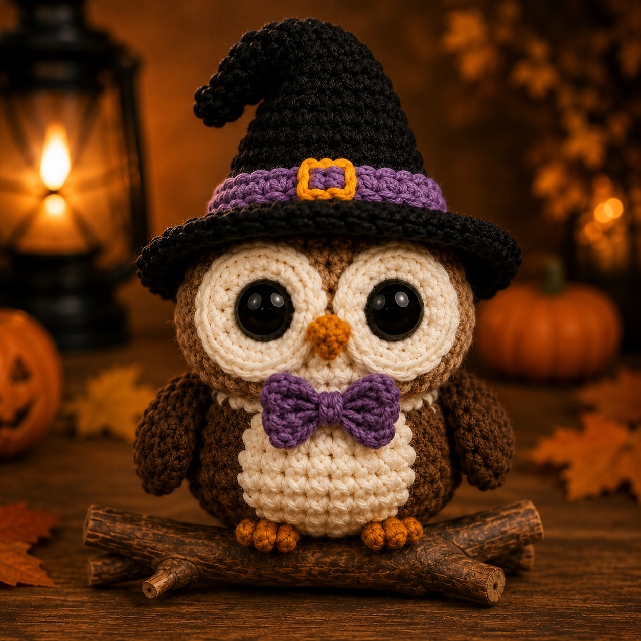 Spooky-Cute Crochet Witch Owl Plushie | Handmade Amigurumi Halloween Stuffed Animal