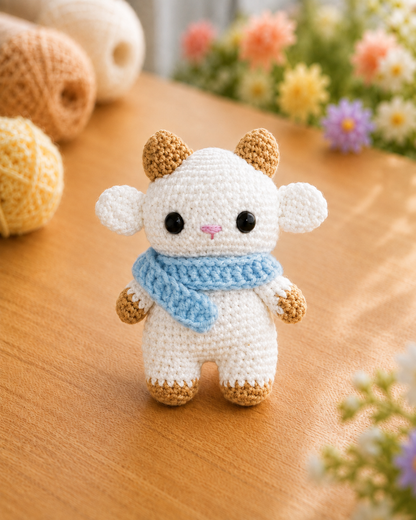 Handmade Crochet Goat Keychain | Adorable Farm Animal Bag Charm & Keyring