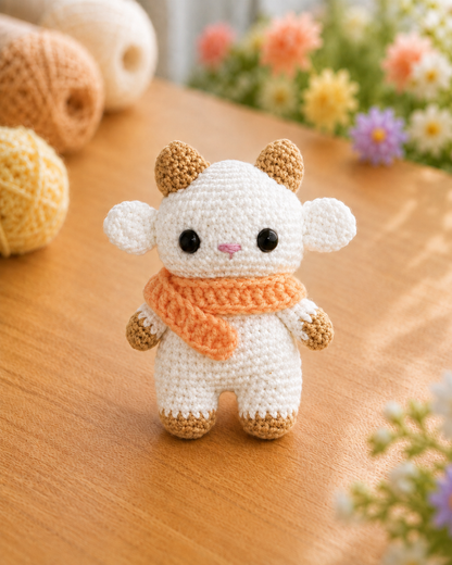 Handmade Crochet Goat Keychain | Adorable Farm Animal Bag Charm & Keyring