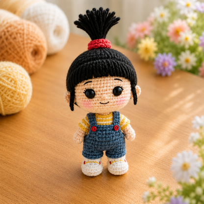 Handmade Crochet Agnes Doll from Minions | Soft Milk Cotton Amigurumi Stuffed Toy