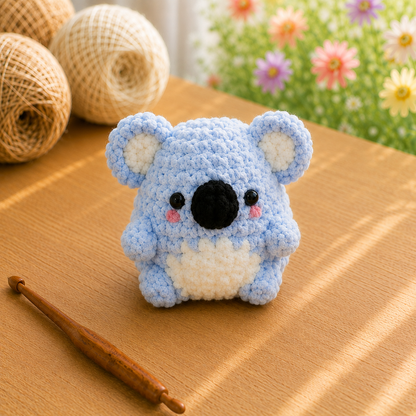 Handmade Crochet Koala Plushie Collection | Soft Velvet Amigurumi Stuffed Animal Set