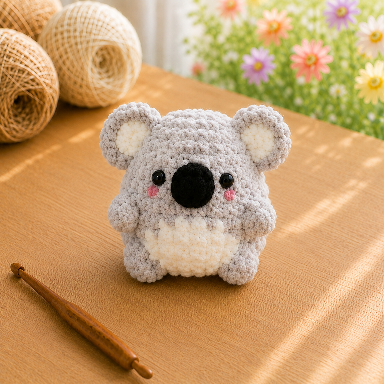Handmade Crochet Koala Plushie Collection | Soft Velvet Amigurumi Stuffed Animal Set