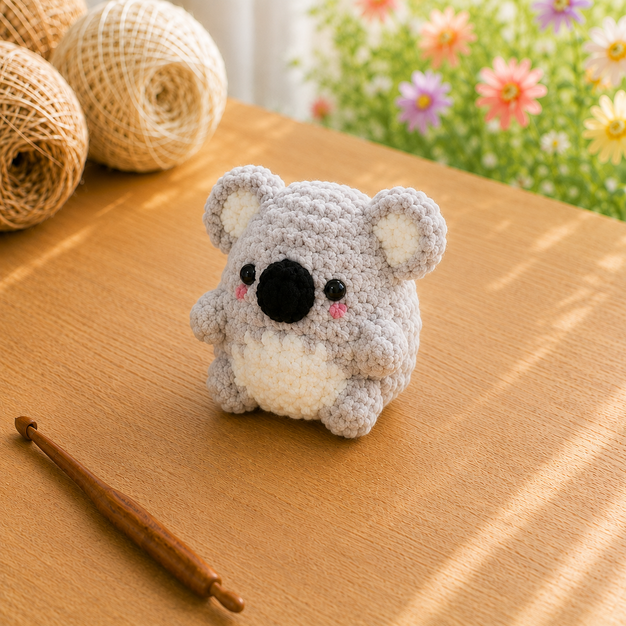 Handmade Crochet Koala Plushie Collection | Soft Velvet Amigurumi Stuffed Animal Set