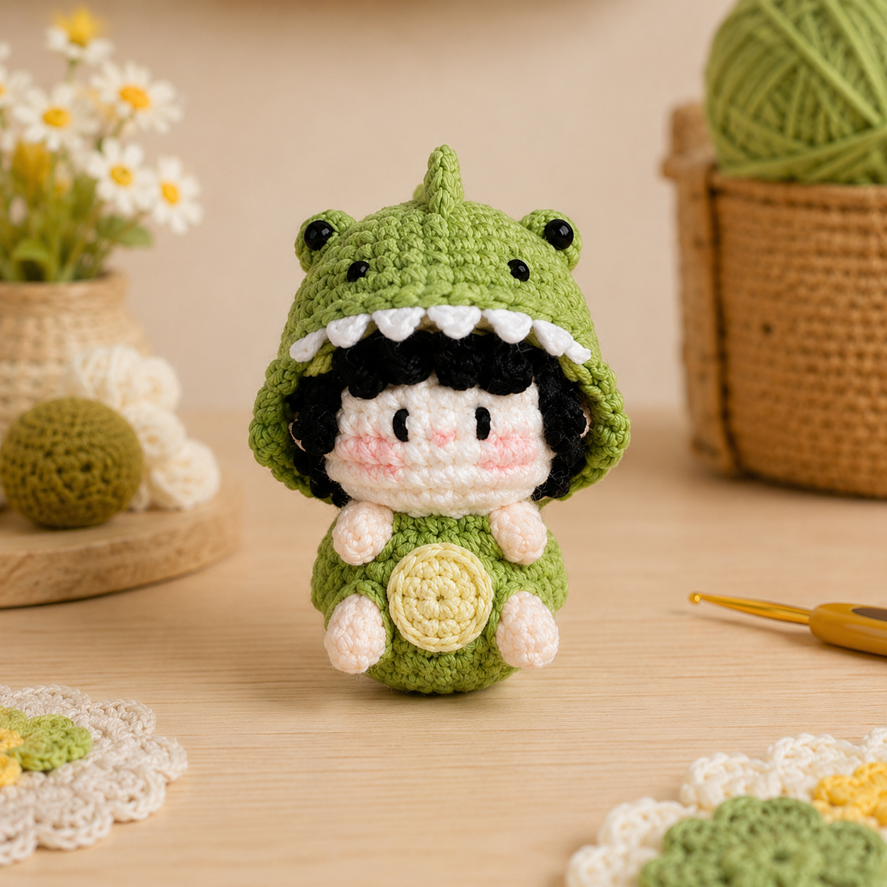 Handmade Crochet Animal Costume Doll Plushie Collection | Soft Milk Cotton Amigurumi Stuffed Toy
