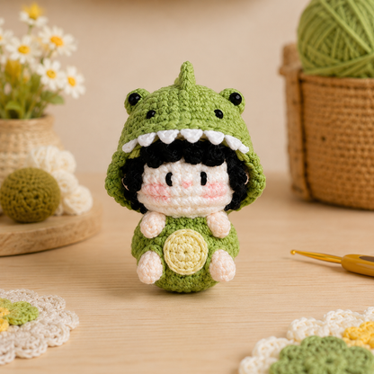 Handmade Crochet Animal Costume Doll Plushie Collection | Soft Milk Cotton Amigurumi Stuffed Toy