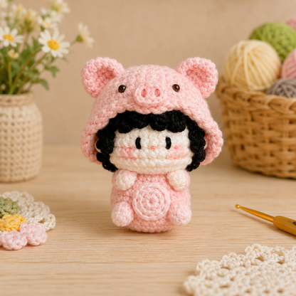 Handmade Crochet Animal Costume Doll Plushie Collection | Soft Milk Cotton Amigurumi Stuffed Toy