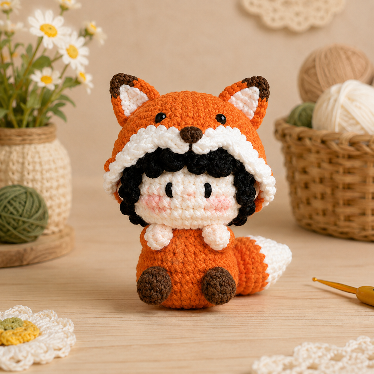 Handmade Crochet Animal Costume Doll Plushie Collection | Soft Milk Cotton Amigurumi Stuffed Toy